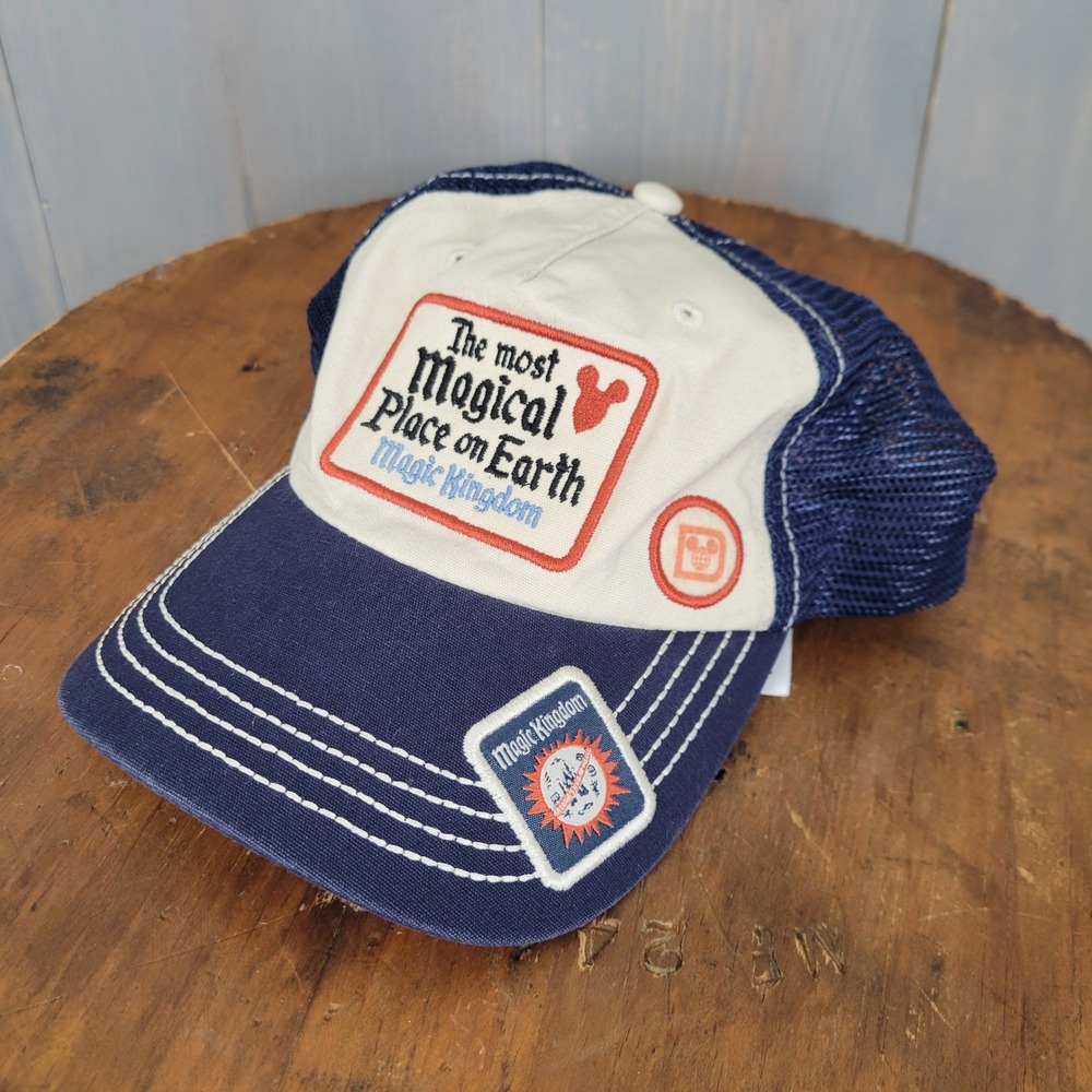 Disney Parks Magic Kingdom Blue Baseball Cap Snapback Retro by Junk Food 59CM